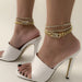 Wholesale Rhinestone Cuban Chain Alloy Claw Chain Anklet Set JDC-AS-DN001 anklets 道妮 Wholesale Jewelry JoyasDeChina Joyas De China