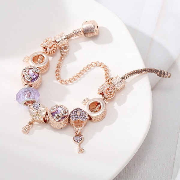 Wholesale Rhinestone Floral Alloy Bracelet JDC-BT-XingL018 Bracelet 星銮 16cm Wholesale Jewelry JoyasDeChina Joyas De China