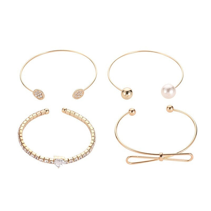 Wholesale Rhinestone Love Bow Alloy Bracelet JDC-BT-A031 Bracelet 妙雅 01KCgold 4021 Wholesale Jewelry JoyasDeChina Joyas De China