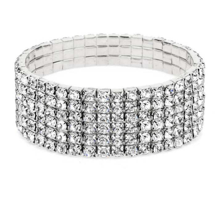 Wholesale Rhinestone Metal Bracelets JDC-BT-WN002 Bracelet 薇妮 Six rows Wholesale Jewelry JoyasDeChina Joyas De China