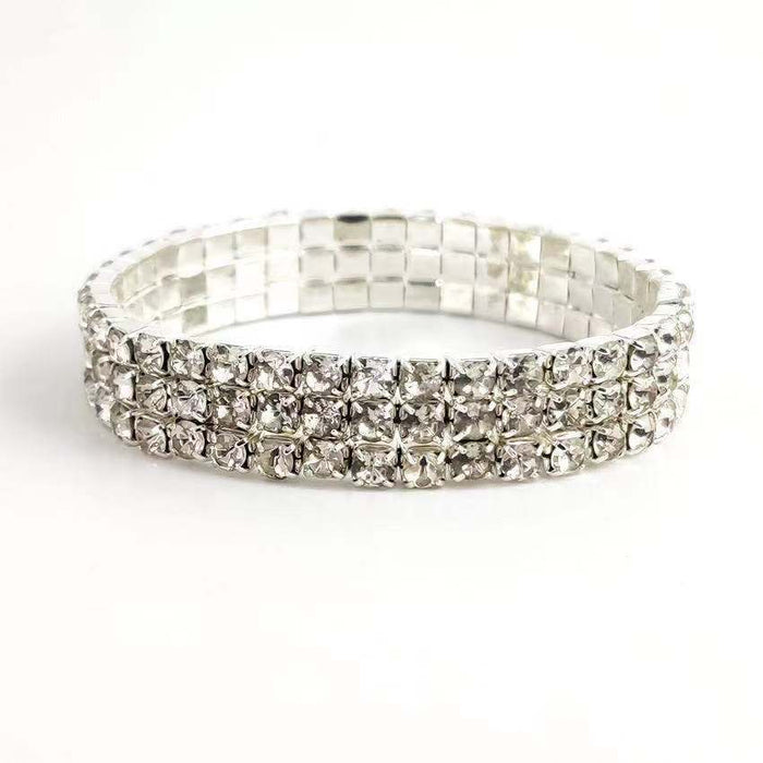 Wholesale Rhinestone Metal Bracelets JDC-BT-WN002 Bracelet 薇妮 three rows Wholesale Jewelry JoyasDeChina Joyas De China