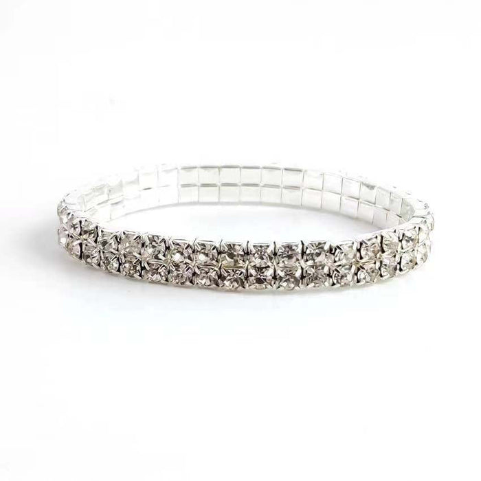 Wholesale Rhinestone Metal Bracelets JDC-BT-WN002 Bracelet 薇妮 Two rows Wholesale Jewelry JoyasDeChina Joyas De China