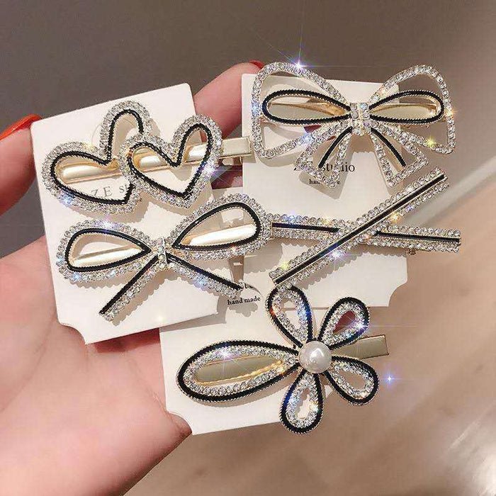 Wholesale Rhinestone Pearl Bow Metal Hair Clip JDC-HC-Yongh003 Hair Clips 永恒 Wholesale Jewelry JoyasDeChina Joyas De China