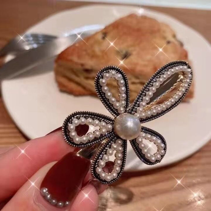 Wholesale Rhinestone Pearl Bow Metal Hair Clip JDC-HC-Yongh003 Hair Clips 永恒 Wholesale Jewelry JoyasDeChina Joyas De China