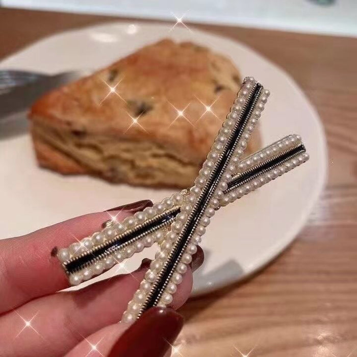 Wholesale Rhinestone Pearl Bow Metal Hair Clip JDC-HC-Yongh003 Hair Clips 永恒 Wholesale Jewelry JoyasDeChina Joyas De China