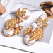 Wholesale Rhinestone Pearl Plated Alloy Earrings JDC-ES-SK025 Earrings 深刻 Wholesale Jewelry JoyasDeChina Joyas De China