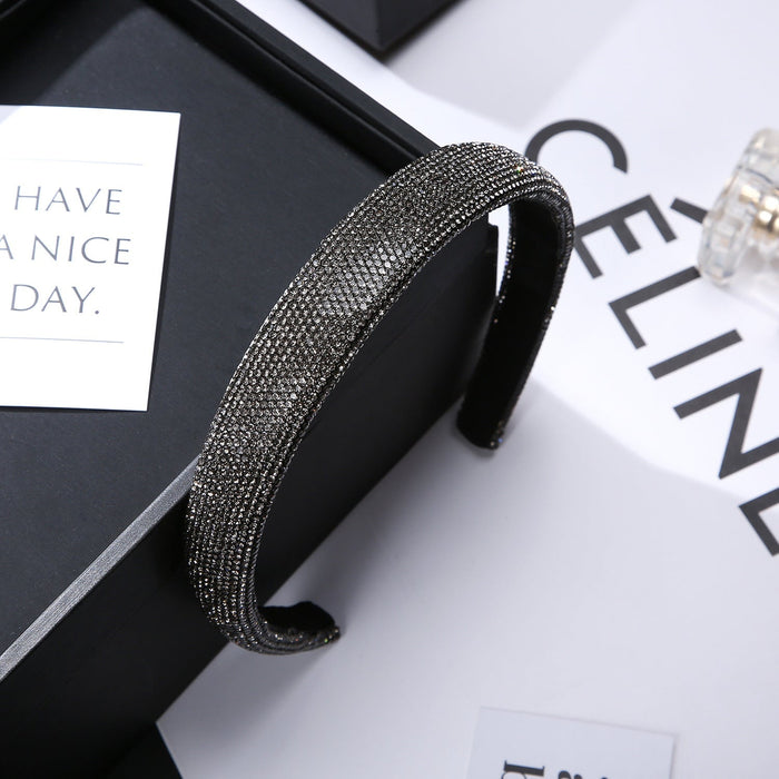 Wholesale Rhinestone simple wide edge anti-skid Headband JDC-HD-YingT001 headband 迎泰 grey Wholesale Jewelry JoyasDeChina Joyas De China