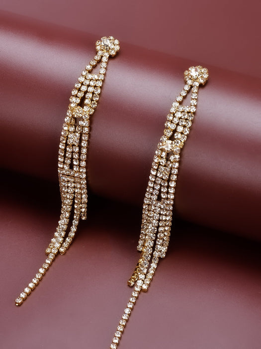 Wholesale Rhinestone Tassel Earrings JDC-ES-Bis020 Earrings 碧莎 Wholesale Jewelry JoyasDeChina Joyas De China