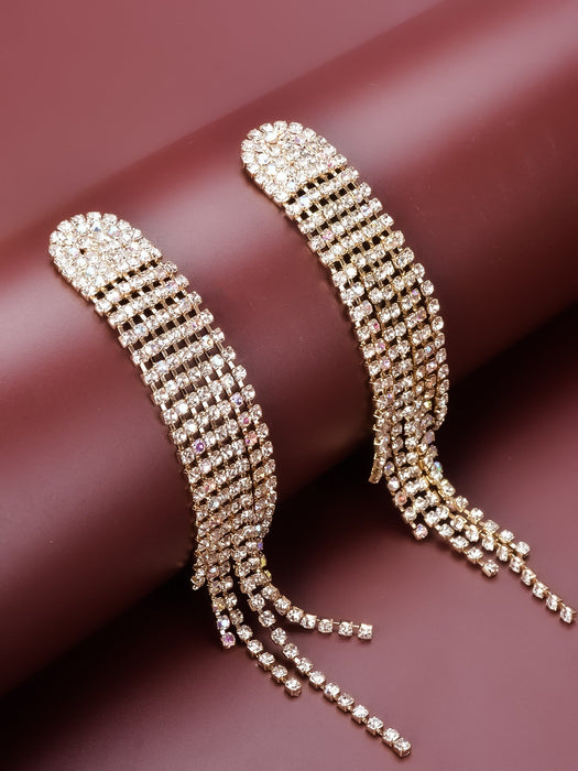 Wholesale Rhinestone Tassel Earrings JDC-ES-Bis021 Earrings 碧莎 Wholesale Jewelry JoyasDeChina Joyas De China