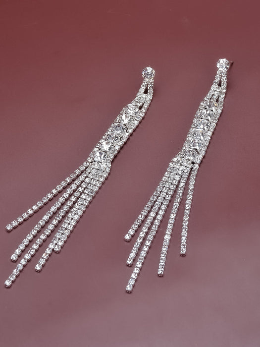 Wholesale Rhinestone Tassel Earrings JDC-ES-Bis022 Earrings 碧莎 Wholesale Jewelry JoyasDeChina Joyas De China