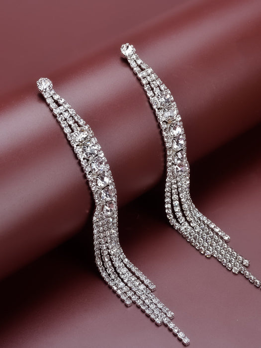 Wholesale Rhinestone Tassel Earrings JDC-ES-Bis022 Earrings 碧莎 Wholesale Jewelry JoyasDeChina Joyas De China