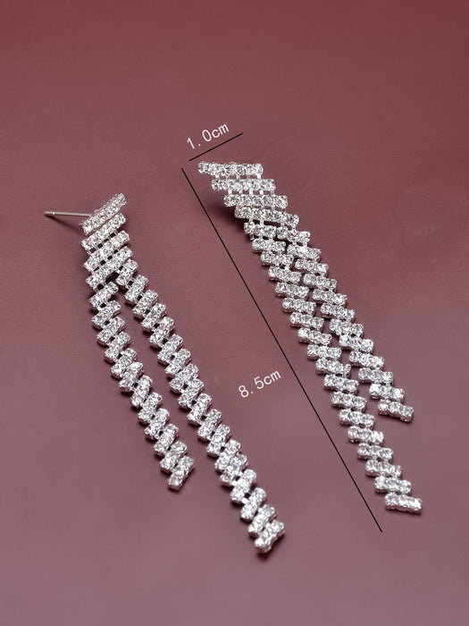 Wholesale Rhinestone Tassel Earrings JDC-ES-Bis024 Earrings 碧莎 Wholesale Jewelry JoyasDeChina Joyas De China