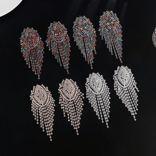 Wholesale Rhinestone Tassel Earrings JDC-ES-ZHONGW010 Earrings 众薇 Wholesale Jewelry JoyasDeChina Joyas De China