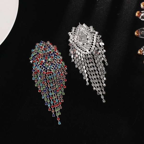 Wholesale Rhinestone Tassel Earrings JDC-ES-ZHONGW010 Earrings 众薇 Wholesale Jewelry JoyasDeChina Joyas De China