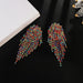 Wholesale Rhinestone Tassel Earrings JDC-ES-ZHONGW010 Earrings 众薇 Gold + Colored Diamonds Wholesale Jewelry JoyasDeChina Joyas De China