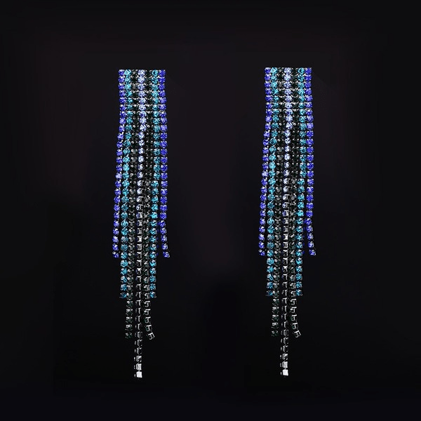 Wholesale Rhinestone Tassel Rhinestone Earrings JDC-ES-ZHONGW004 Earrings 众薇 Wholesale Jewelry JoyasDeChina Joyas De China