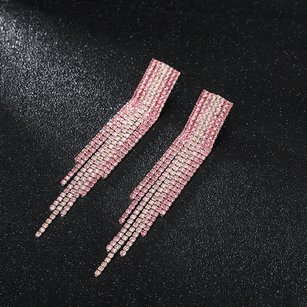 Wholesale Rhinestone Tassel Rhinestone Earrings JDC-ES-ZHONGW004 Earrings 众薇 Wholesale Jewelry JoyasDeChina Joyas De China