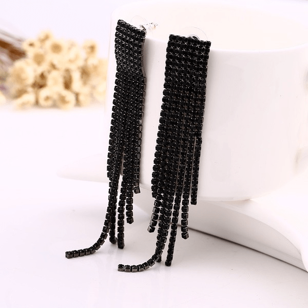 Wholesale Rhinestone Tassel Rhinestone Earrings JDC-ES-ZHONGW004 Earrings 众薇 Wholesale Jewelry JoyasDeChina Joyas De China