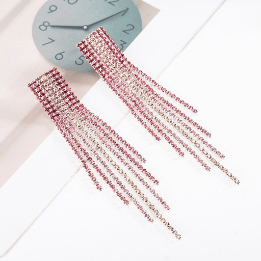 Wholesale Rhinestone Tassel Rhinestone Earrings JDC-ES-ZHONGW004 Earrings 众薇 Wholesale Jewelry JoyasDeChina Joyas De China