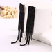 Wholesale Rhinestone Tassel Rhinestone Earrings JDC-ES-ZHONGW004 Earrings 众薇 Black Wholesale Jewelry JoyasDeChina Joyas De China