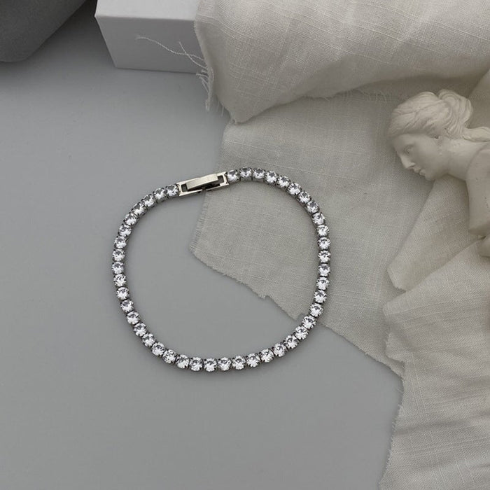 Wholesale Rhinestone Titanium Steel Zircon Cuban Bracelet Tennis Chain JDC-BT-JiuB011 Bracelet 玖柏 Wholesale Jewelry JoyasDeChina Joyas De China