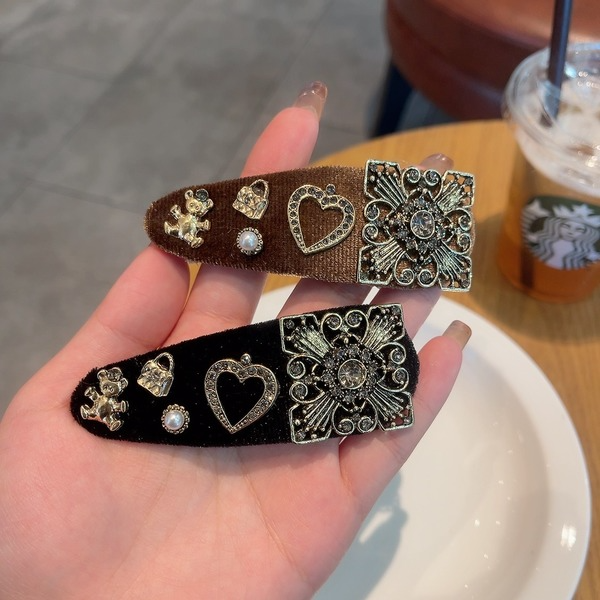 Wholesale Rhinestone Velvet Hair Clips JDC-HC-GSMC004 Hair Clips 曌彩 Wholesale Jewelry JoyasDeChina Joyas De China