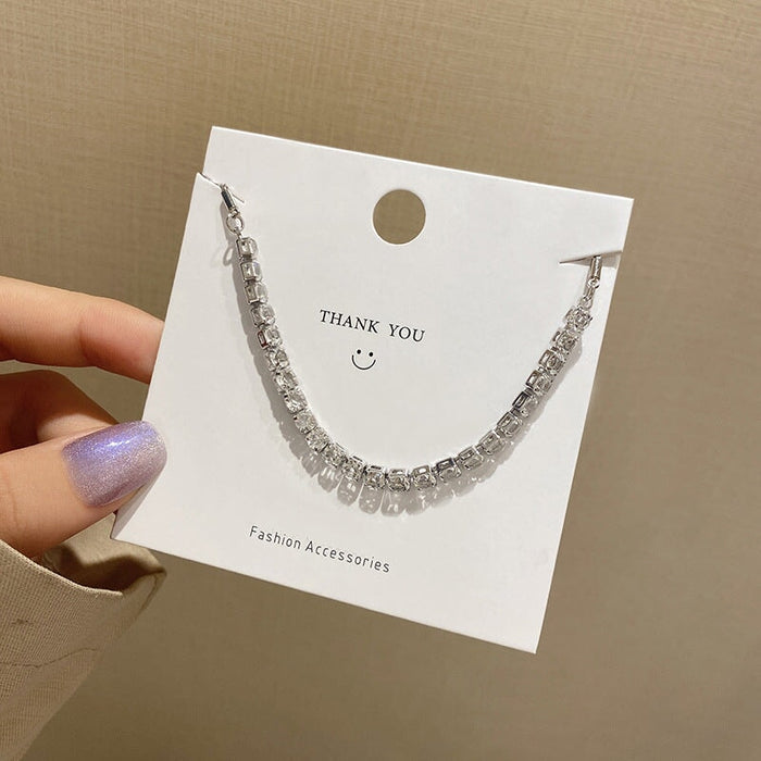 Wholesale Rhinestone Zircon Copper Gold Plated Tennis Chain Bracelet JDC-BT-LouS001 Bracelet 缕莎 Wholesale Jewelry JoyasDeChina Joyas De China