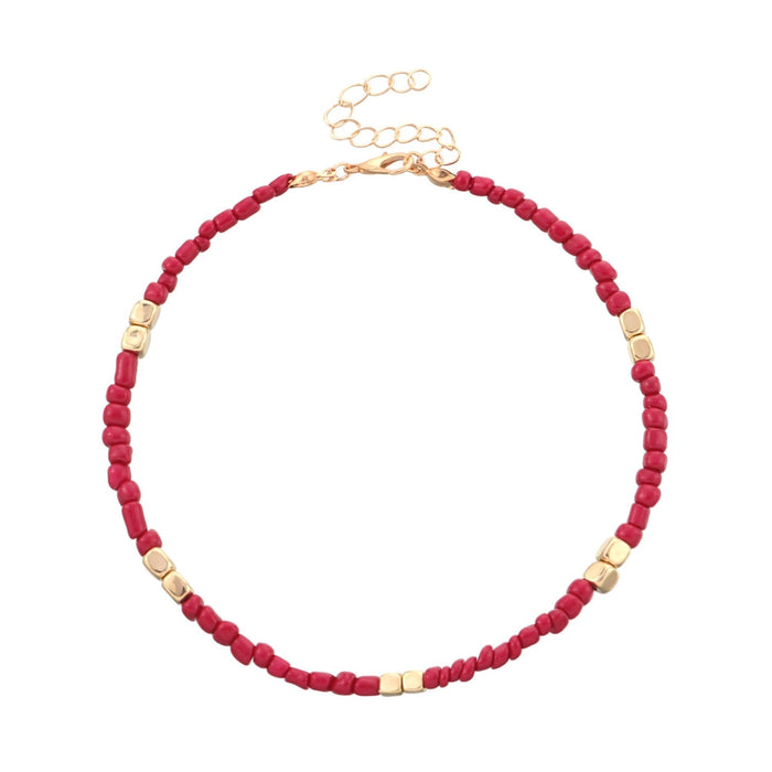 Wholesale Rice Beads Beaded Beach Anklet JDC-AS-ZW001 anklets 道妮 Wholesale Jewelry JoyasDeChina Joyas De China