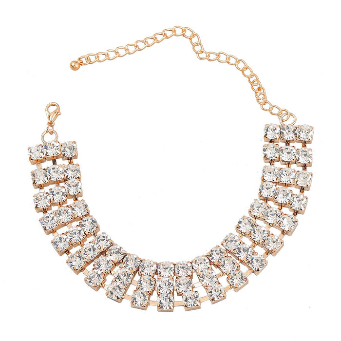 Wholesale rose gold rhinestone earrings JDC-NE-JL215 Necklace 氿乐 gold Wholesale Jewelry JoyasDeChina Joyas De China