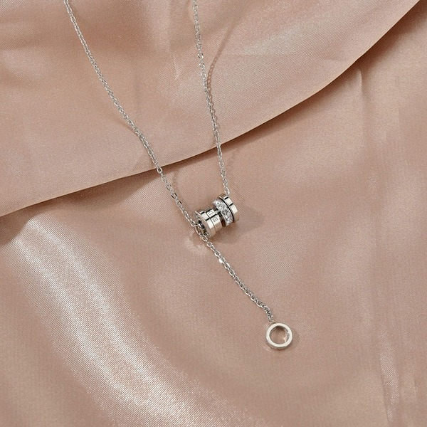 Bulk Jewelry Wholesale rose gold Roman stainless steel ring pendant necklace JDC-NE-L005 Wholesale factory from China YIWU China