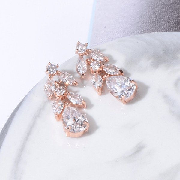 Wholesale rose gold Zircon Earrings JDC-ES-Mix014 Earrings 迷茜 Wholesale Jewelry JoyasDeChina Joyas De China