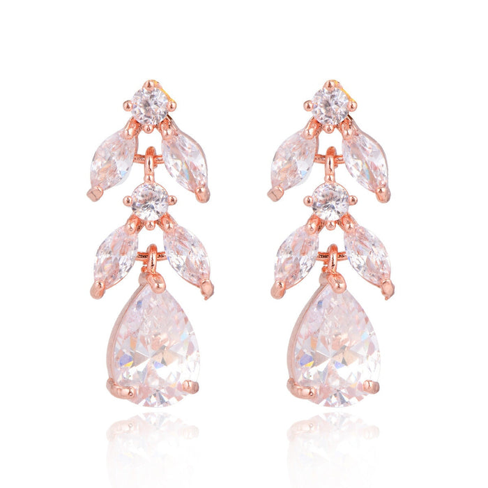 Wholesale rose gold Zircon Earrings JDC-ES-Mix014 Earrings 迷茜 Rose gold Wholesale Jewelry JoyasDeChina Joyas De China