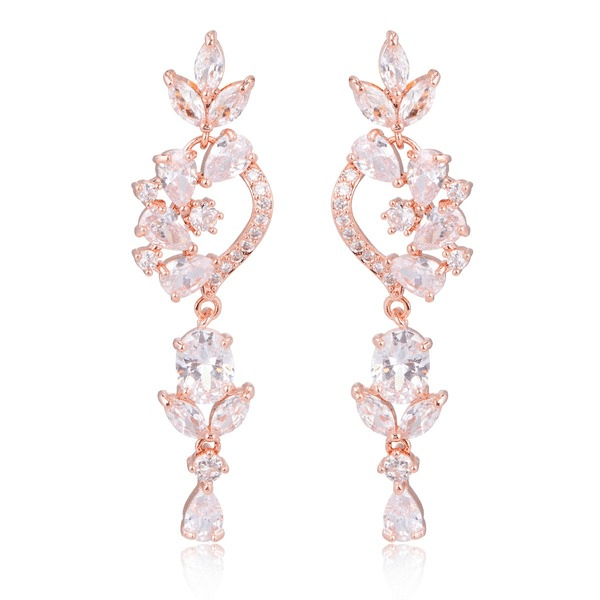 Wholesale rose gold zircon earrings JDC-ES-Mix016 Earrings 迷茜 Wholesale Jewelry JoyasDeChina Joyas De China