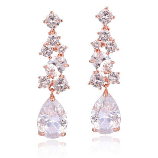 Wholesale rose gold zircon earrings JDC-ES-Mix018 Earrings 迷茜 Wholesale Jewelry JoyasDeChina Joyas De China