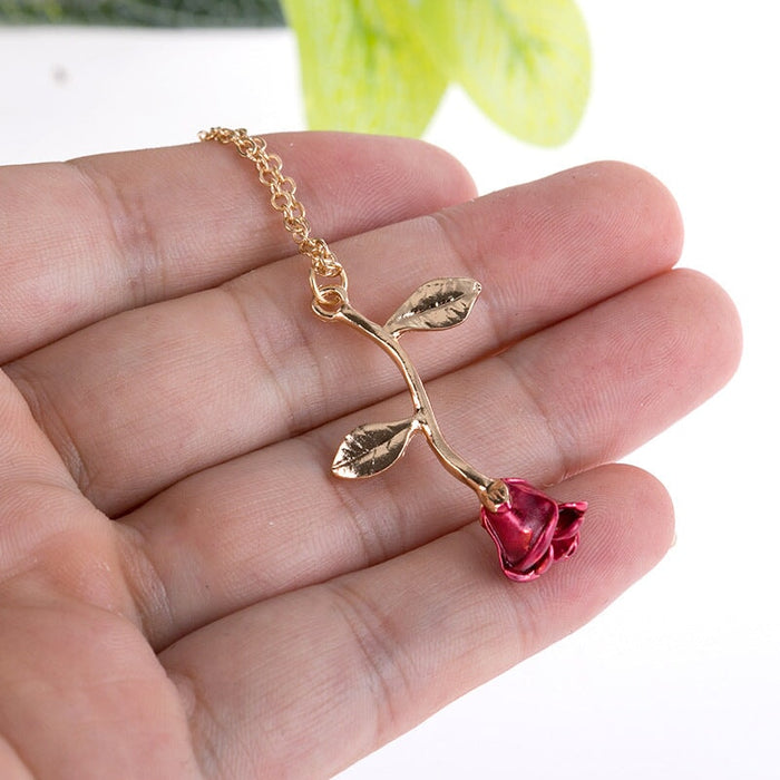 Wholesale Rose Pendant Alloy Necklace JDC-NE-Saip003 Necklaces 赛蒲 Wholesale Jewelry JoyasDeChina Joyas De China