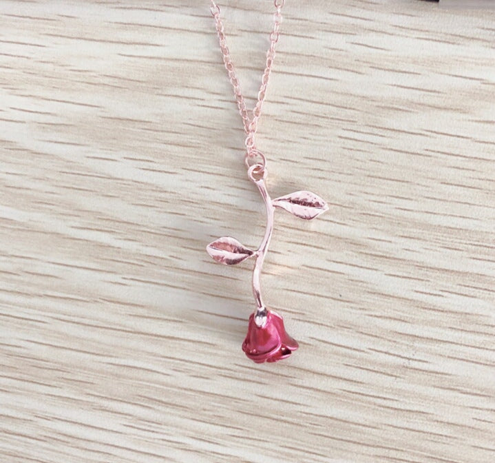 Wholesale Rose Pendant Alloy Necklace JDC-NE-Saip003 Necklaces 赛蒲 silver Wholesale Jewelry JoyasDeChina Joyas De China