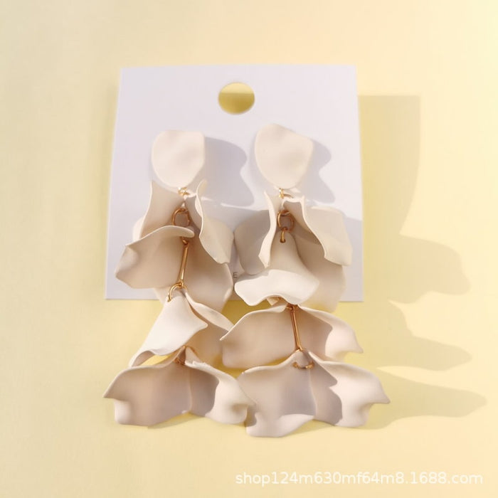 Wholesale rose petal long tassel candy color earrings MOQ≥2 JDC-ES-MOSHU003 Earrings 舒莫 Milk Wholesale Jewelry JoyasDeChina Joyas De China