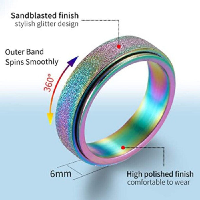 Wholesale rotary frosted color stainless steel ring set JDC-RS-Yunhe001 Rings 芸禾 Wholesale Jewelry JoyasDeChina Joyas De China