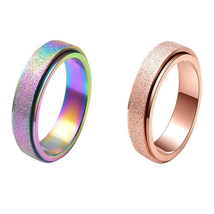 Wholesale rotary frosted color stainless steel ring set JDC-RS-Yunhe001 Rings 芸禾 Wholesale Jewelry JoyasDeChina Joyas De China