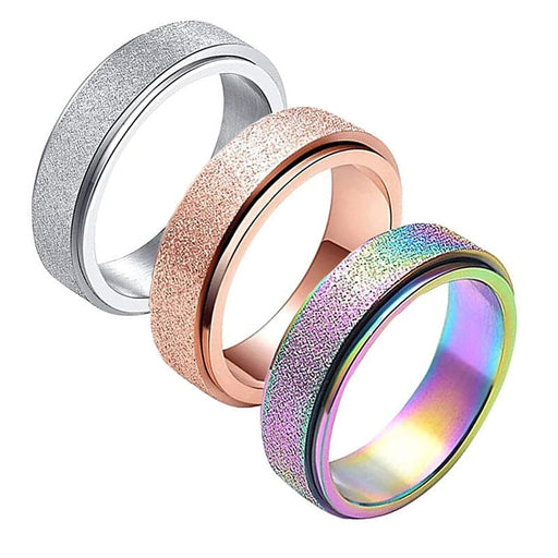 Wholesale rotary frosted color stainless steel ring set JDC-RS-Yunhe001 Rings 芸禾 Wholesale Jewelry JoyasDeChina Joyas De China