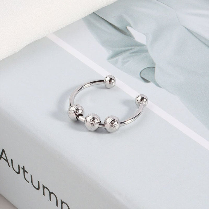 Wholesale Rotating Ball Bead Plating Copper Decompression Ring JDC-RS-YZM093 Rings 伊之美 Wholesale Jewelry JoyasDeChina Joyas De China