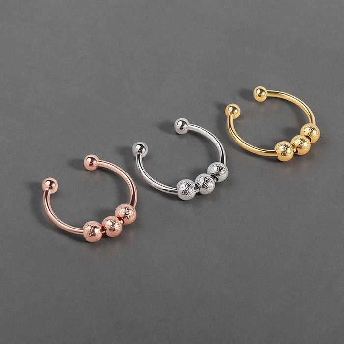 Wholesale Rotating Ball Bead Plating Copper Decompression Ring JDC-RS-YZM093 Rings 伊之美 Wholesale Jewelry JoyasDeChina Joyas De China
