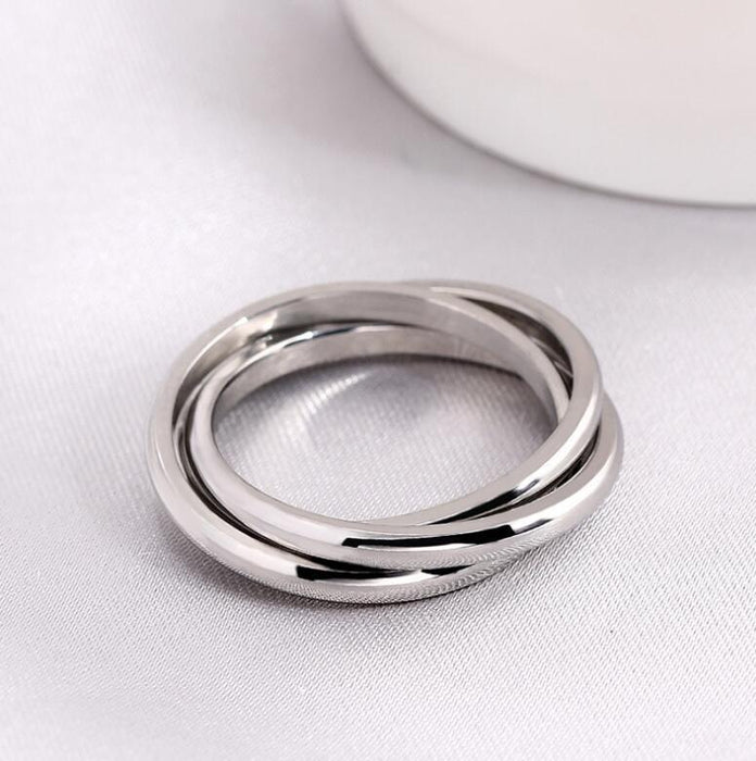 Wholesale rotating stainless steel couple ring JDC-RS-Dingc011 Rings 顶潮 sliver 6 Wholesale Jewelry JoyasDeChina Joyas De China