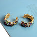Wholesale Round Alloy Colored Rhinestone Earrings JDC-ES-SK055 Earrings 深刻 Wholesale Jewelry JoyasDeChina Joyas De China
