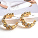 Wholesale Round Alloy Colored Rhinestone Earrings JDC-ES-SK055 Earrings 深刻 brown Wholesale Jewelry JoyasDeChina Joyas De China