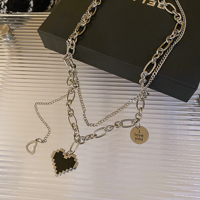 Wholesale round brand letter love alloy necklace JDC-NE-BaoY005 Necklaces 宝钰 1 Wholesale Jewelry JoyasDeChina Joyas De China