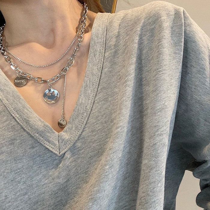 Wholesale round brand letter love alloy necklace JDC-NE-BaoY005 Necklaces 宝钰 3 Wholesale Jewelry JoyasDeChina Joyas De China