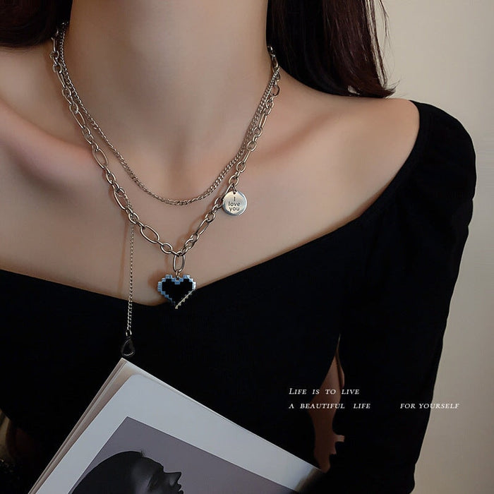 Wholesale round brand letter love alloy necklace JDC-NE-BaoY005 Necklaces 宝钰 Wholesale Jewelry JoyasDeChina Joyas De China