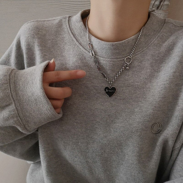 Wholesale round brand letter love alloy necklace JDC-NE-BaoY005 Necklaces 宝钰 5 Wholesale Jewelry JoyasDeChina Joyas De China