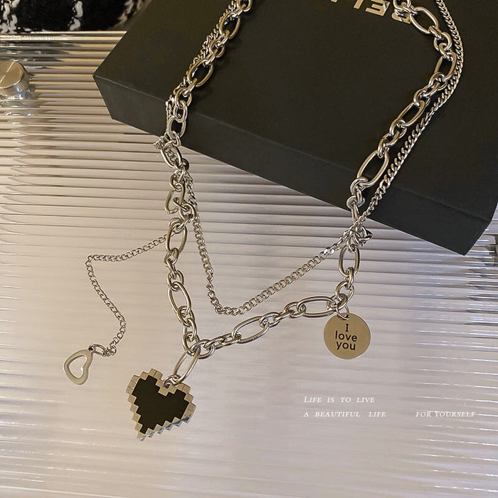 Wholesale round brand letter love alloy necklace JDC-NE-BaoY005 Necklaces 宝钰 Wholesale Jewelry JoyasDeChina Joyas De China